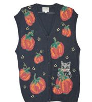 Vintage 1993  Woman’s Fall Pumpkin Thick Knit Sweater Vest Size 1W