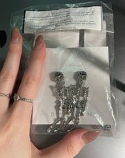 Skeleton Silver Earrings 