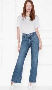 💕ANINE BING💕 Kaia Jean 90s High Rise Straight Leg Wide Flare Blue Denim 28 NWT