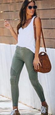 Green Moto Pants