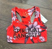 Spiritual Gangster Women’s Medium Crimson Floral Sports Bra Unpadded New NWT