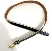 Lauren Ralph Lauren Black and Gold XL Italian Leather belt