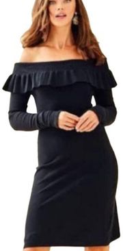 Moda Off Shoulder Night Out Sweater Dress Black Size XS
