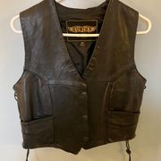 Unik Ultra Black Genuine Leather Vest Size M