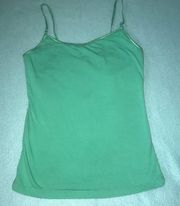 AMBIANCE APPAREL built in bra silky adjustable spaghetti straps turquoise size M