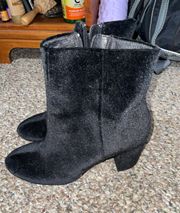 Black Velvet Boot Heels
