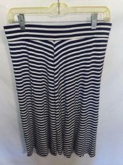 Caslon Dress Skirt Women’s Size 30 Waist 27 Length Black White Striped Flare Hem