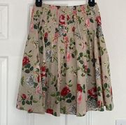 cotton skirt with rose design.