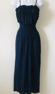 Rebecca Taylor blue ruffle jersey‎ jumpsuit size S