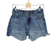 Denizen From Levi’s High Rise Distressed Denim Jean Shorts