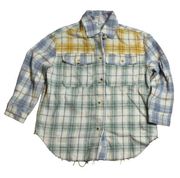 Polagram - Plaid Raw Edge Shacket with Side Seam Pockets -‎ Size M