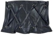 S/M Black Vinyl pleather cincher corset