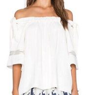 Hanne Blouse Medium Womens Off Shoulder Strap Eyelet Ivory