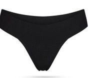 NWT Skims Knit Beachwear Bikini Bottoms Wide Band Low Rise Cheeky Black S Onyx