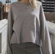 Brandy Melville allie grey sweatshirt button front