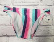 NEW Arizona Jean Co Jrs Size Small Multi-Color Striped Bikini Swimsuit Bottom