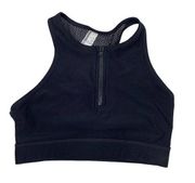 Mondetta Black Half Zip Sports Fuse Bra Small