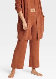 Brown Yarn Wide Leg Pants