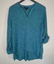 Simply Vera Vera Wang. Blouse. Long Sleeves. Size Large. Teal