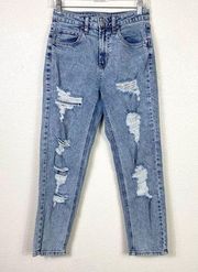 Wild Fable  Vintage Wash Distressed Ripped High Rise Mom Jeans