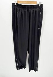 MTA Sport Black Elastic Waist Ankle Zip Activewear Pants Women's Size Medium M