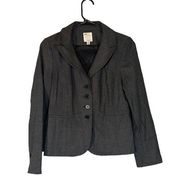 Halogen Gray Tailored Notched Collar 4 Button Blazer Jacket Women Sz 2P
