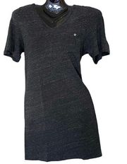 Heather Black Scoop V-Neck T-Shirt Dress