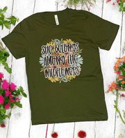 Wildflower Custom T-Shirt Unisex Medium Dark Green Multicolor Graphic Nature New