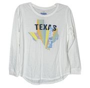 State of Mind Shirt Women Large White Texas Graphic Tee Lounge Basic Casual