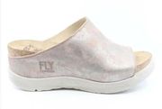 FLY London WIGG672FLY Ladies Wedge Mule Sandals Corcuma Rose Size 40 9-9.5