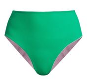 NWT  Alicia Java Solid Reversible Swim Bottoms Size Large