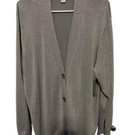 Kenneth Cole silver silk blend cardigan size 3x