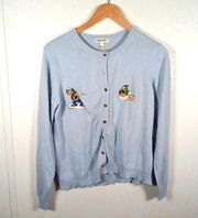 Cherokee Holiday Disney button down sweater women's size large