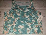 Nwt Decree Floral Stretch Sleeveless Cut Out Crop Top Juniors Size Large