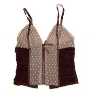 Fantasies by Morgan Taylor Petal Pink/Brown Intimates Corset Top Sz M Women