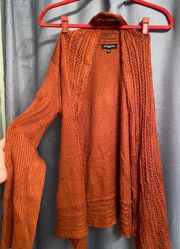 burnt orange cardigan sweater 