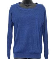 Skies Are Blue Urban Outfitters Size S Metallic Sparkle Sweater Blue Holiday