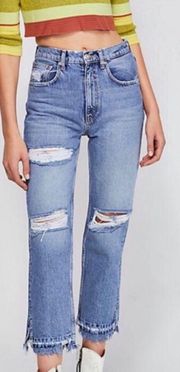 Lita Distressed High Waisted Slim Leg Jeans 28