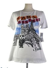 Fitted Logo Paris Graphic Tee NWT Size S