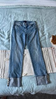 Straight Leg Jeans With Chain Detail