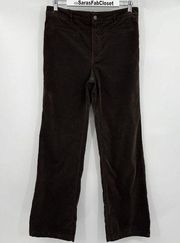 J. McLaughlin Brown Corduroy Trousers Pants Straight Leg High Rise Women’s 8