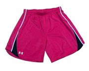 Under Armour hot pink Heat Gear running shorts