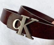 Vintage Italian leather Calvin Klein brown belt