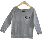 Stranger Things Off The Shoulder Gray Sweatshirt Top Medium