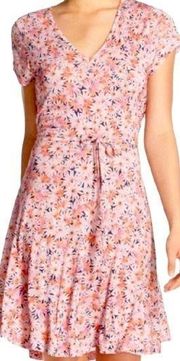 NWT French Connection Pink Multi Bacongo Daisy Jersey Fit n Flare Dress 6