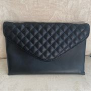 J.Crew Black clutch bag with chain link strap.