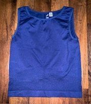 Women’s Blue Muscle Cropped Shirt Size Large