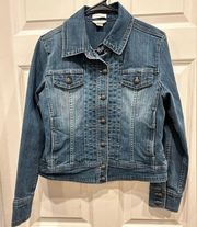 Christopher & Banks Blue Denim Jean Jacket w Stretch size Small