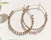 Silver Beaded Wrapped Hoops 