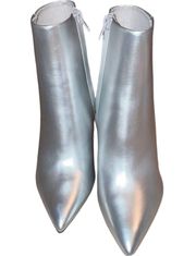 Silver Blythe Metallic Funky Heel Ankle Boots